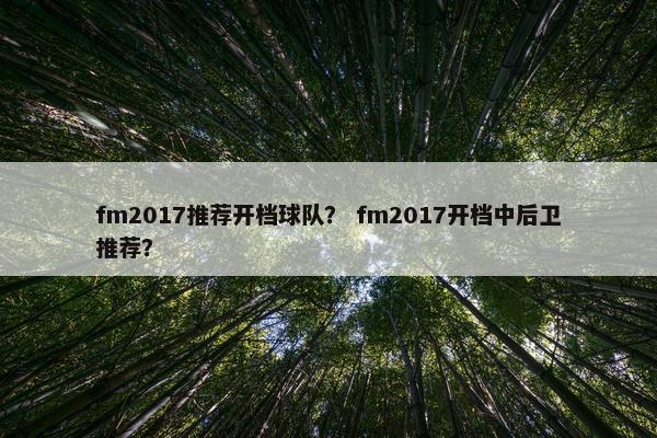 fm2017推荐开档球队？ fm2017开档中后卫推荐？