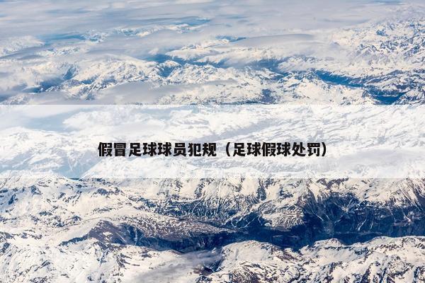 假冒足球球员犯规（足球假球处罚）