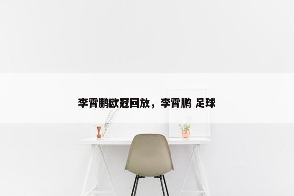 李霄鹏欧冠回放，李霄鹏 足球