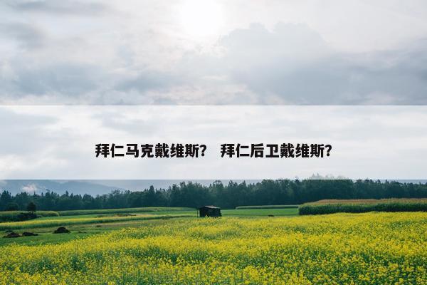 拜仁马克戴维斯？ 拜仁后卫戴维斯？