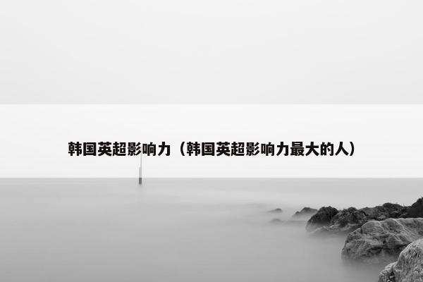 韩国英超影响力（韩国英超影响力最大的人）