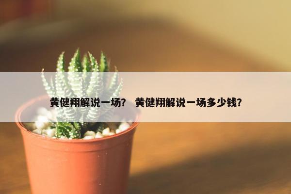 黄健翔解说一场？ 黄健翔解说一场多少钱？