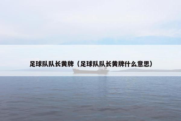 足球队队长黄牌（足球队队长黄牌什么意思）