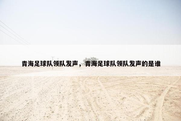 青海足球队领队发声，青海足球队领队发声的是谁