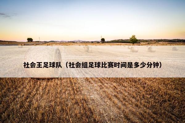 社会王足球队（社会组足球比赛时间是多少分钟）