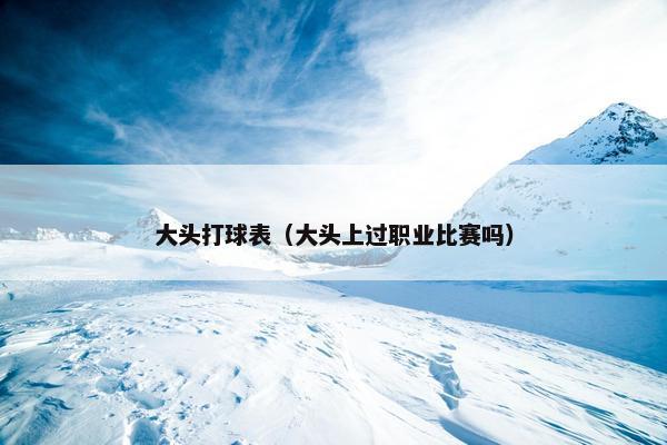 大头打球表（大头上过职业比赛吗）