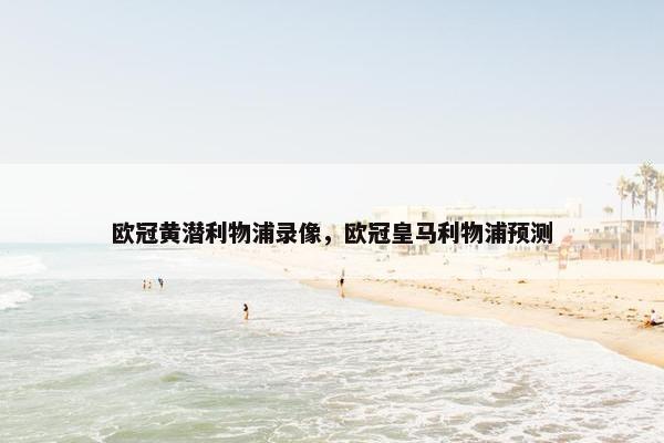 欧冠黄潜利物浦录像，欧冠皇马利物浦预测