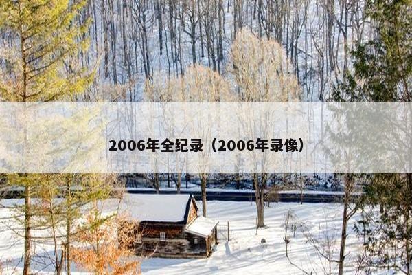 2006年全纪录（2006年录像）