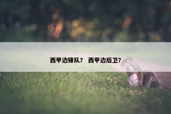 西甲边锋队？ 西甲边后卫？