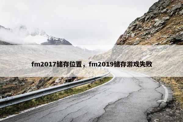fm2017储存位置，fm2019储存游戏失败