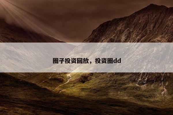 圈子投资回放，投资圈dd