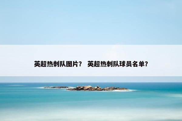 英超热刺队图片？ 英超热刺队球员名单？