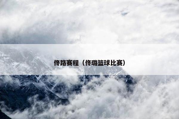 佟路赛程（佟璐篮球比赛）