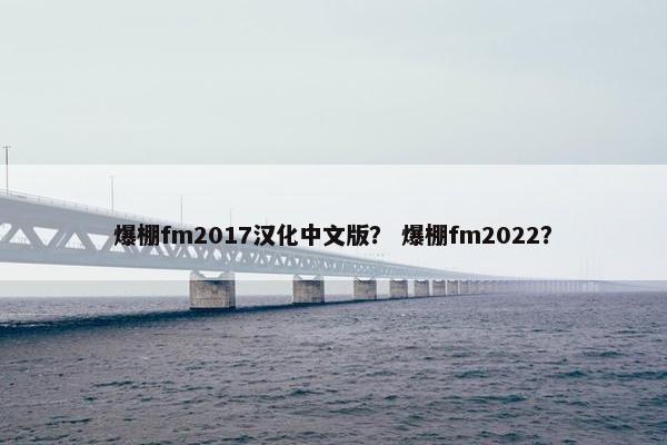 爆棚fm2017汉化中文版？ 爆棚fm2022？