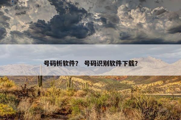号码析软件？ 号码识别软件下载？