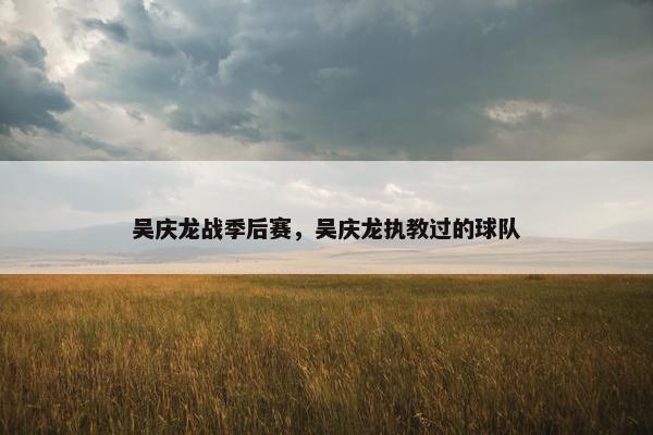 吴庆龙战季后赛，吴庆龙执教过的球队