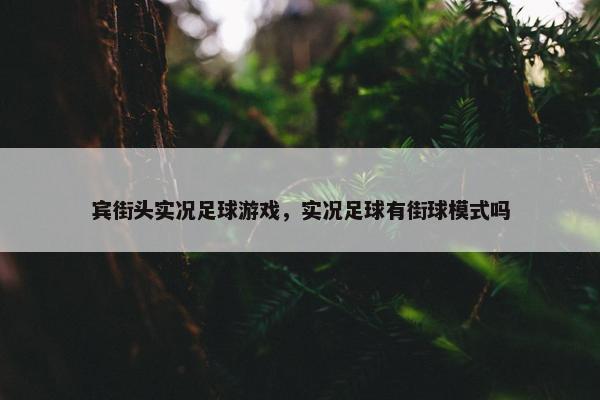 宾街头实况足球游戏，实况足球有街球模式吗