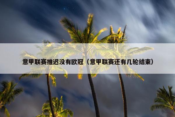 意甲联赛推迟没有欧冠（意甲联赛还有几轮结束）