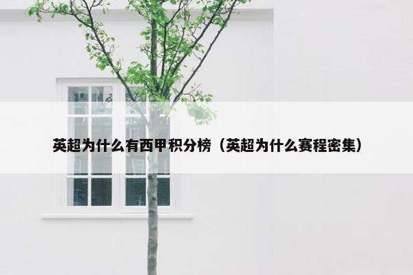 英超为什么有西甲积分榜（英超为什么赛程密集）