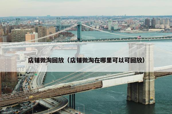 店铺微淘回放（店铺微淘在哪里可以可回放）