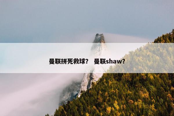 曼联拼死救球？ 曼联shaw？