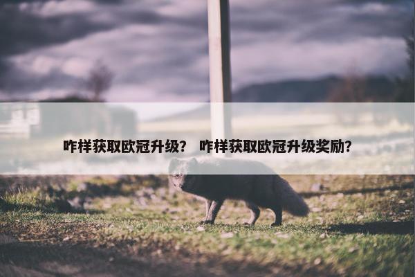 咋样获取欧冠升级？ 咋样获取欧冠升级奖励？