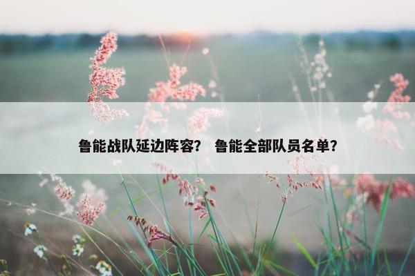 鲁能战队延边阵容? 鲁能全部队员名单? 鲁能战队延边阵容? 鲁能全部队员名单?