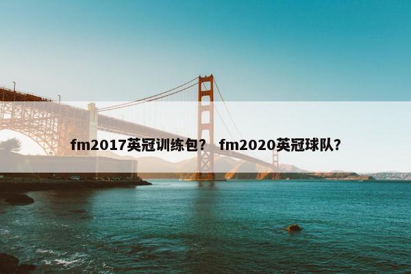 fm2017英冠训练包？ fm2020英冠球队？