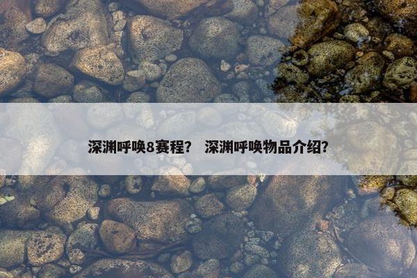 深渊呼唤8赛程？ 深渊呼唤物品介绍？