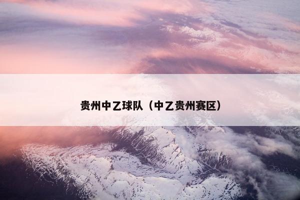 贵州中乙球队（中乙贵州赛区）