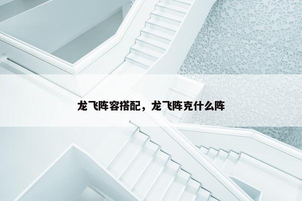 龙飞阵容搭配，龙飞阵克什么阵