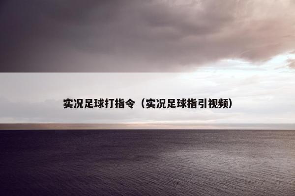实况足球打指令（实况足球指引视频）