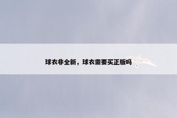 球衣非全新,球衣需要买正版吗 球衣非全新,球衣需要买正版吗