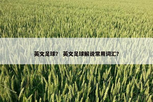 英文足球？ 英文足球解说常用词汇？
