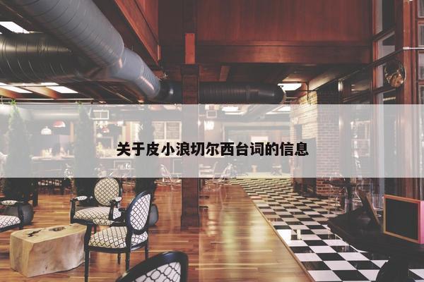 关于皮小浪切尔西台词的信息