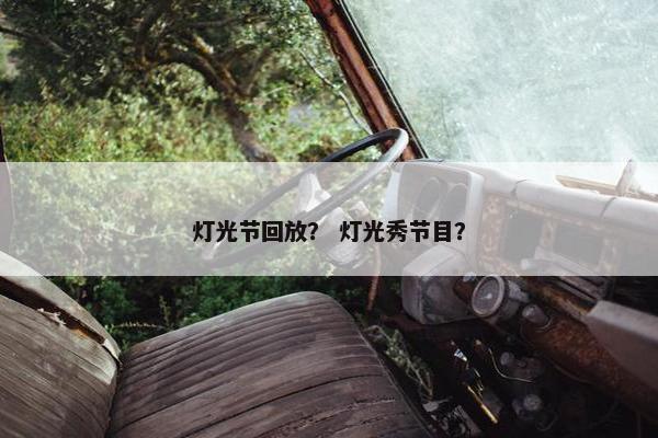灯光节回放？ 灯光秀节目？