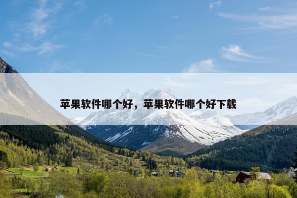 苹果软件哪个好，苹果软件哪个好下载