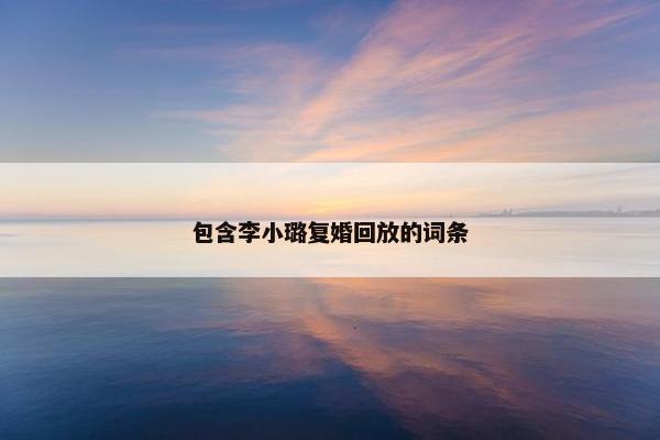 包含李小璐复婚回放的词条