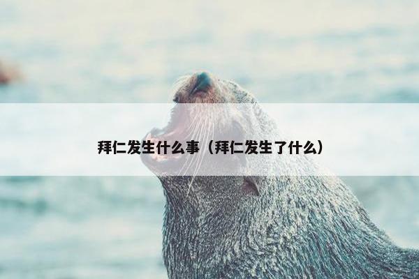 拜仁发生什么事（拜仁发生了什么）