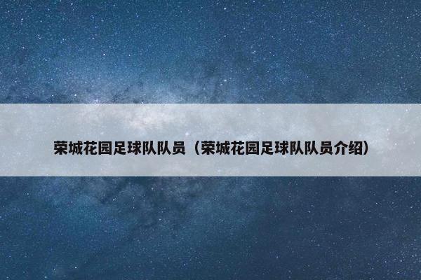 荣城花园足球队队员（荣城花园足球队队员介绍）