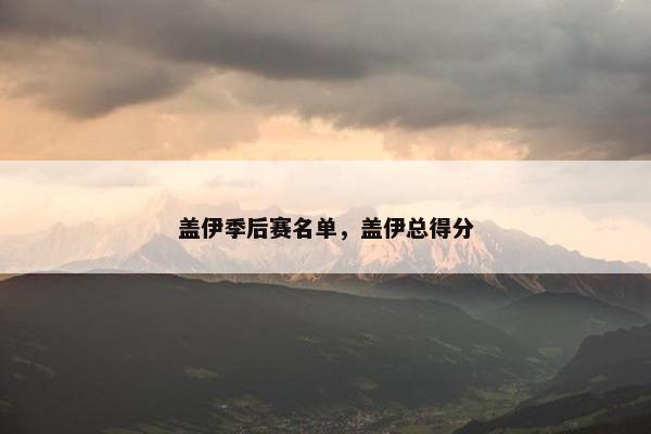 盖伊季后赛名单，盖伊总得分