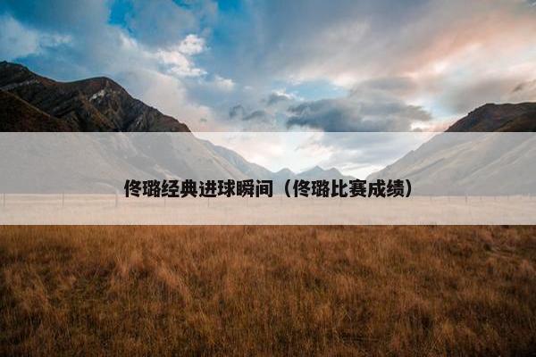 佟璐经典进球瞬间（佟璐比赛成绩）