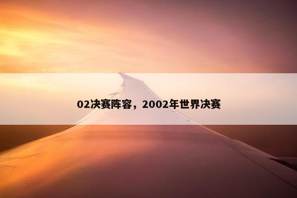 02决赛阵容，2002年世界决赛