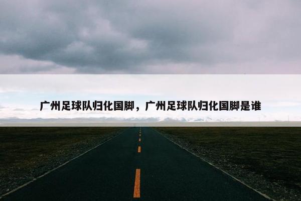 广州足球队归化国脚，广州足球队归化国脚是谁