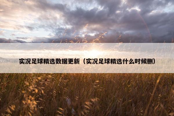 实况足球精选数据更新（实况足球精选什么时候删）