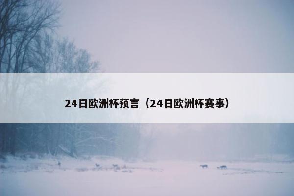 24日欧洲杯预言（24日欧洲杯赛事）