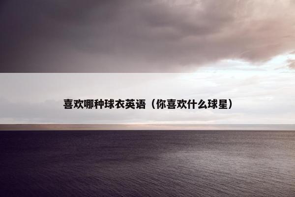 喜欢哪种球衣英语(你喜欢什么球星) 喜欢哪种球衣英语(你喜欢什么球星)