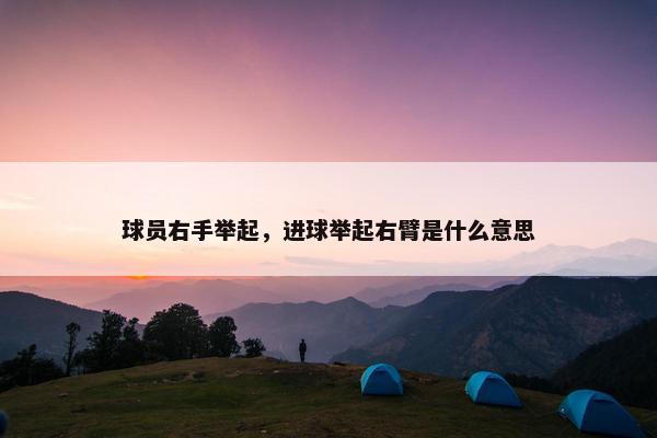 球员右手举起，进球举起右臂是什么意思