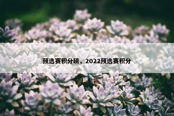 预选赛积分磅，2022预选赛积分