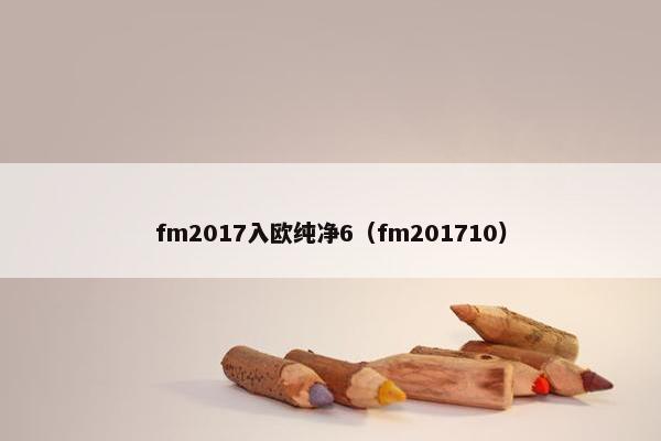 fm2017入欧纯净6（fm201710）